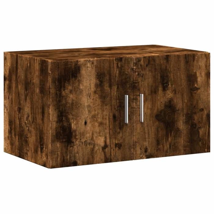 Sarazyj®Cabinet de salon/chambre/Cuisine - KENNETH - Armoire murale chêne fumé 70x425x40cm - Bois dingénierie - 928178