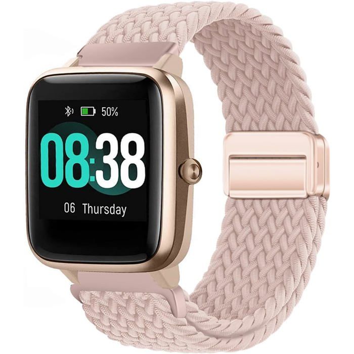 Bracelet Tressé En Nylon Pour Veryfitpro Id205L 19Mm Bracelet Élastique Pour Grv Fc1 Idw15 Id205S Id205G Id215G Id216 Id205L[S231]