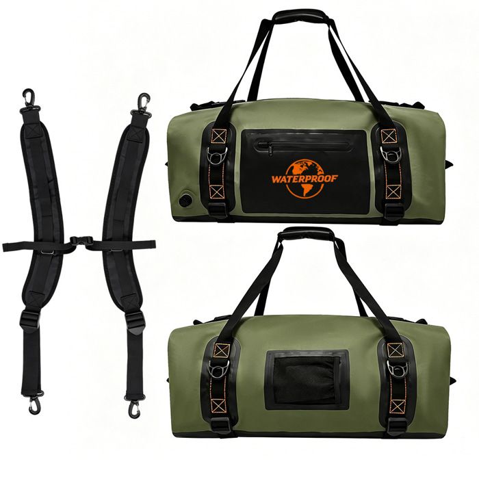 Vert 90L Sac à dos étanche grande capacité voyage extérieur fermeture zippée imperméable plongée coton style décontracté été