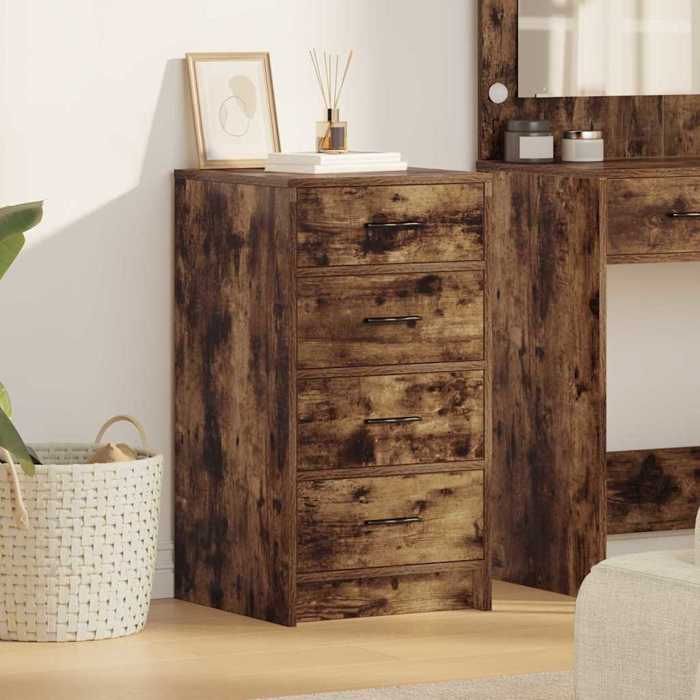 Vaisselier Meuble Rangement - vidaXL - Buffet(1 pc) - bois dingénierie - chêne fumé - 40 x 41 x 75 cm@urn14o