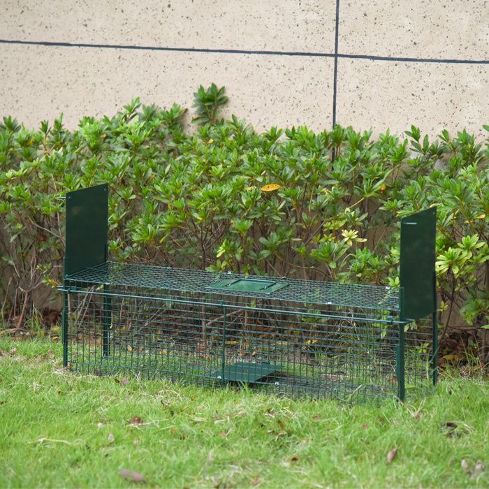 Cage piège pour petits animaux 100 x 25 x 28 cm cage à souris et rats avec double porte
