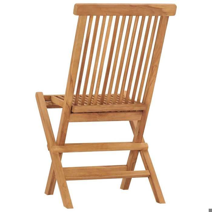 Chaises de jardin pliables 4 pcs Bois de teck massif_2 ans garantie_26836
