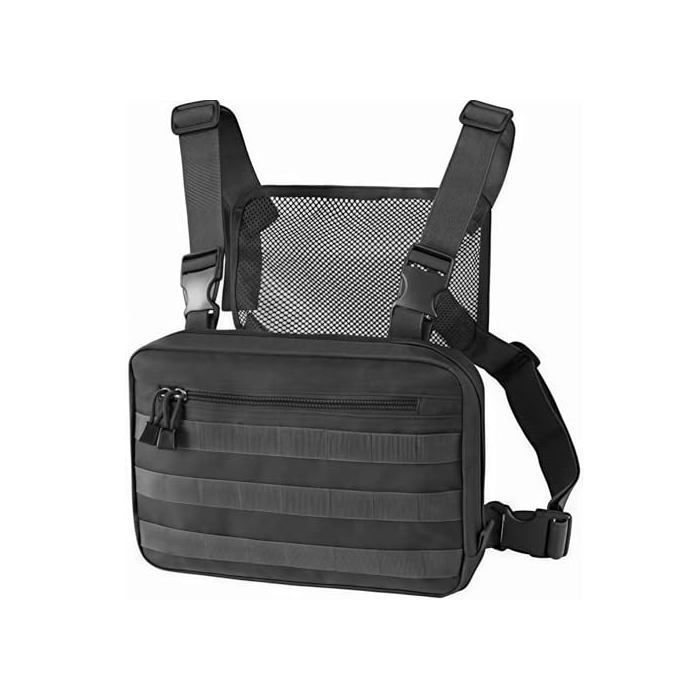 Sacoche - GEXGUNE - Sac à coffre tactique - Nylon 600D imperméable - 3 sangles MOLLE - Dos mesh respirant