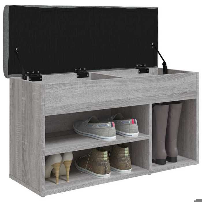 Magnifique Gris MEUBLE SIEGE - Banc à chaussures sonoma gris 82x32x455 cm - Bois dingénierie - Banc coffre - Pour maison &&99931