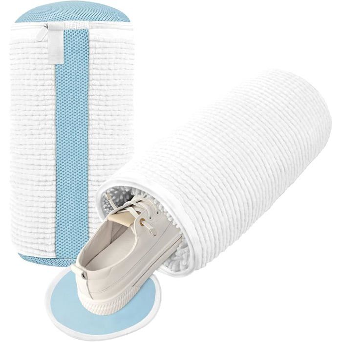 Pièces Sac Lavage Chaussures Machine à Laver 360° Sac de vage pour chaussures avec Fermeture Écir Cachée pour blanc FILET A LINGE