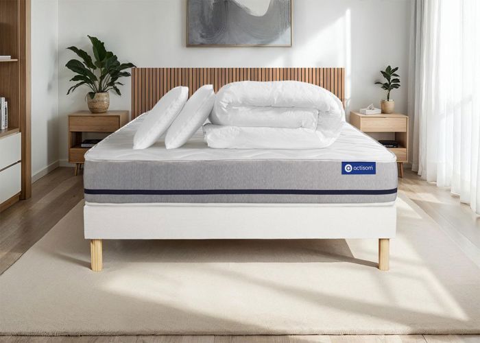 Ensemble Lit Sommier Matelas 140×200