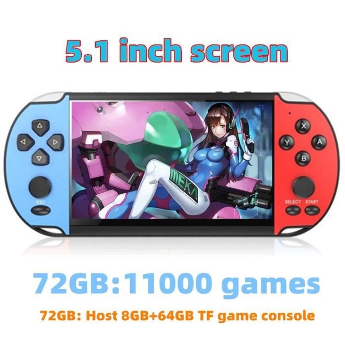 Console Portable Rétro 3,5 Pouces – 500 Jeux Intégrés – ABS – Rechargeable – Rouge Et Bleu