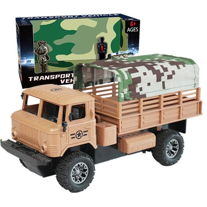 Hylukon Voiture Télécommandée 1/10 - Camion Militaire 4WD | Vert Army - 6km/h
