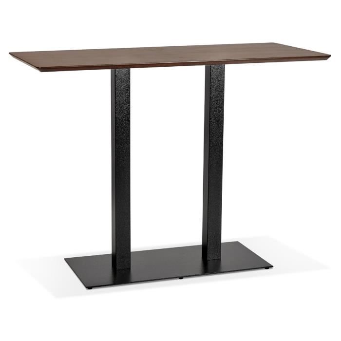 Table Haute Design Zumba Bar En Bois Finition Noyer Avec Pied En