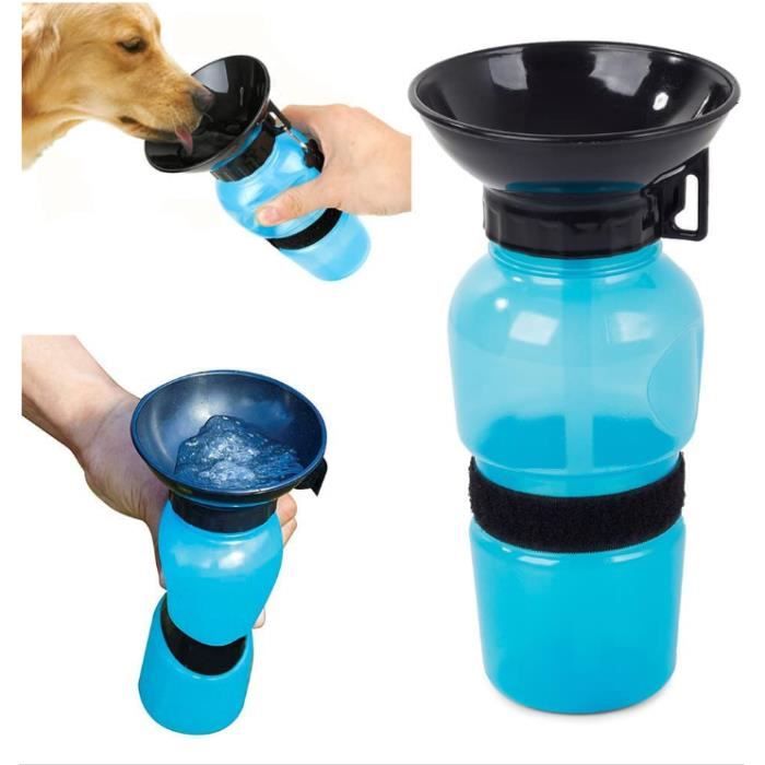 Bouteille deau pour Chien - Gourde de Voyage 0 5L - Bol intégré - Design ergonomique - Facile à transporter