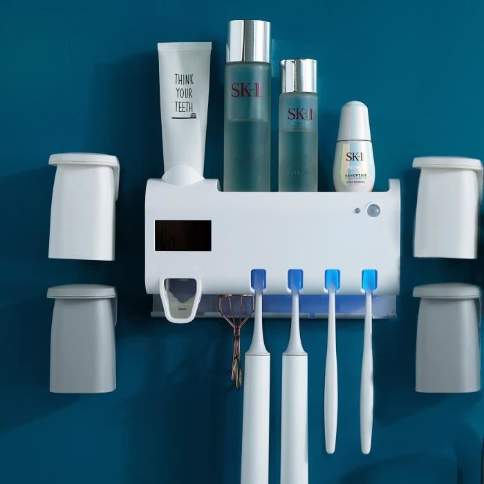 EKOMOI - distributeur automatique de dentifrice mural porte-brosse à