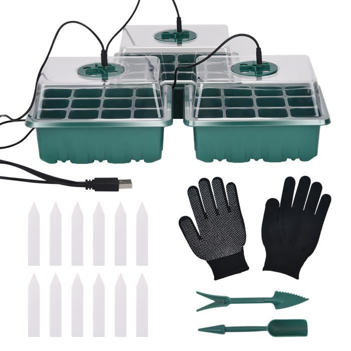 Lot De 6 Plateaux De Germination - Kit Pour Faire Pousser Graines, Haricots Mungo, Lentilles - Plastique Alimentaire