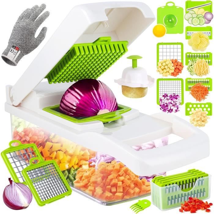 Reixuier Coupe Legumes Multifonctions Manuel : 6 in 1 Coupe-fruits et  Légumes with Container with Adjustable Cutting Blade : : Cuisine  et Maison