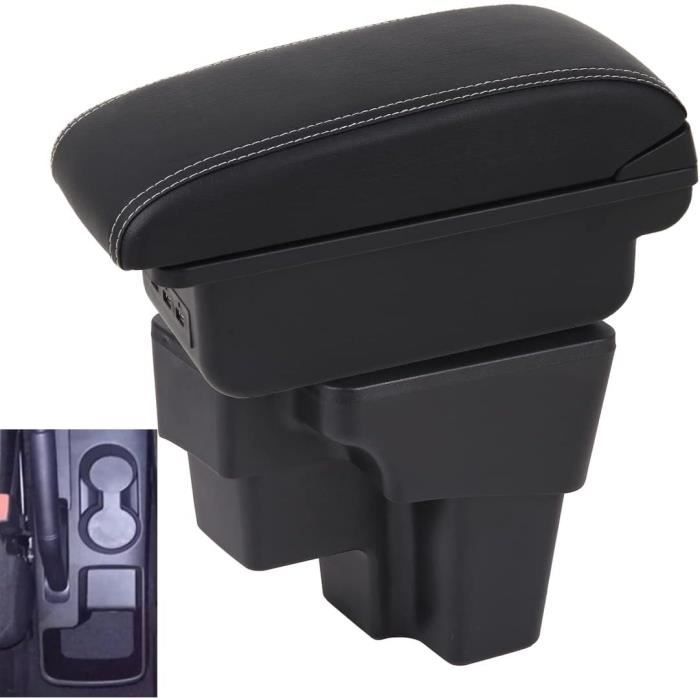 Bracciolo Auto Universale Per KIA Stonic E Rio (2012-2019) Con Portaoggetti, Portabevande E 7 Porte USB (Linea Rossa) - 5
