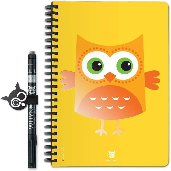 Whynote Cahier Effaçable A5 à Spirale Avec Stylo - Tableau Blanc Portable Réutilisable