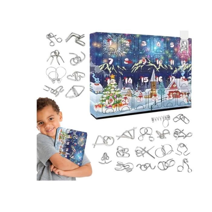 Calendrier de l'Avent 2023 - AVENT - Casse Tête Enfant Adulte - 24 Pièces Métal Puzzles - Cadeau Calendrier de l'Avent 2023 - AVENT - Casse Tête Enfant Adulte - 24 Pièces Métal Puzzles - Cadeau