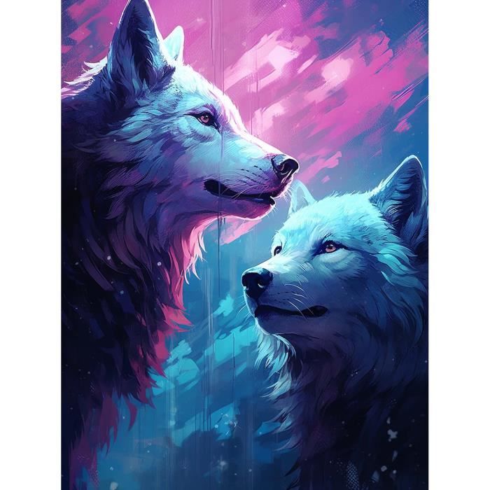 Peinture Diamant 5D Forage Complet Lion Noir Et Blanc DIY Diamant