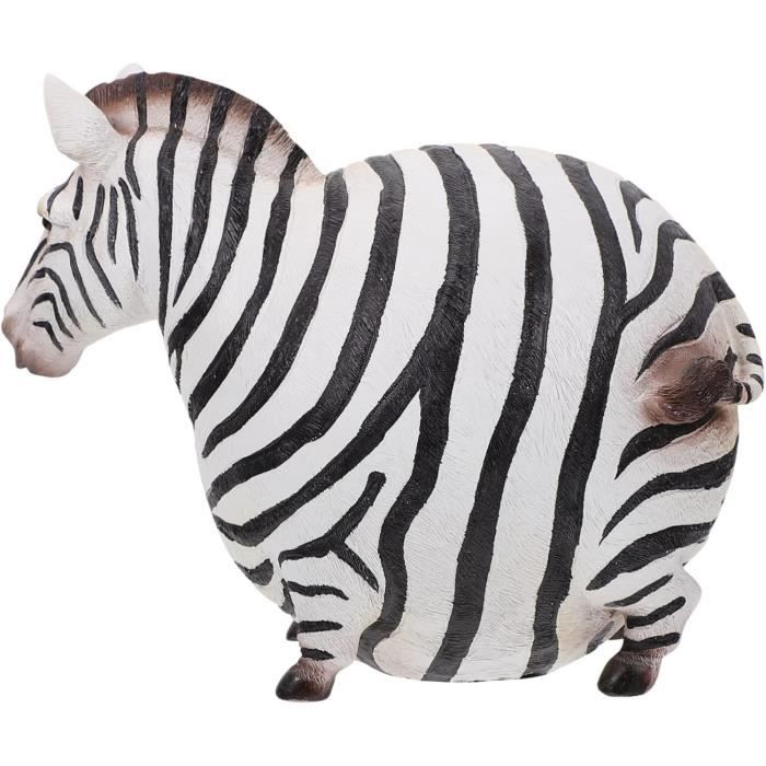 Grande Statue Zèbre En Résine - Figurine Animal Sauvage Pour Décoration Safari - 34 Cm