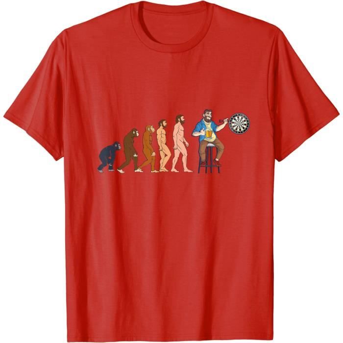 T-shirt Joueur De Fléchettes - Design Evolution Of Darts, Cadeau Idéal Pour Les Passionnés De Fléchettes