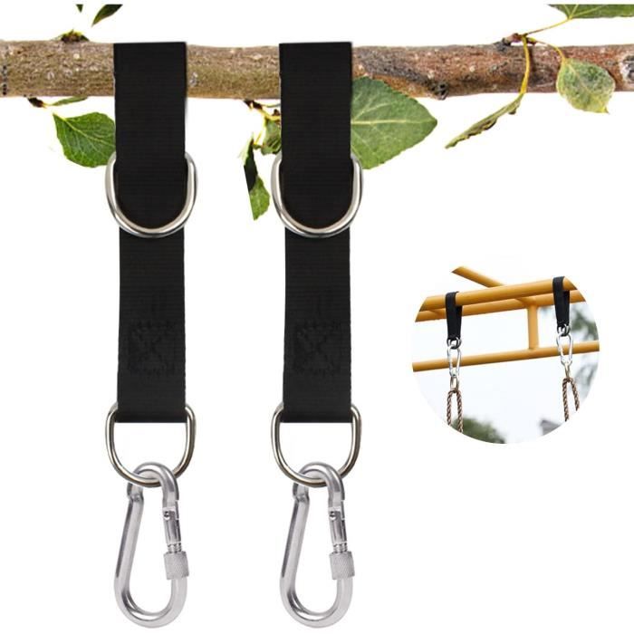 Sangle Hamac 150CM,1 Paire Sangle Balancoire Suspendu Max 400kg avec 2 Sangle Hamac 150CM,1 Paire Sangle Balancoire Suspendu Max 400kg avec 2