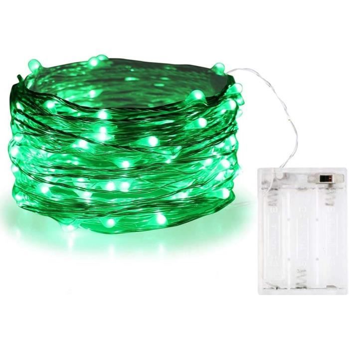 Guirlande Lumineuse Noël Père Noël - 10 LED - 1,8 M - Minuterie 6h/18h - Sur Piles - Décoration Intérieur