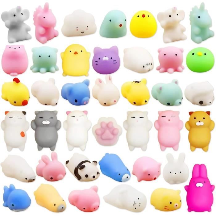 Jouets Squishies - Mignon - 40 Pcs - Caoutchouc Souple - Anti Stress - Kawaii