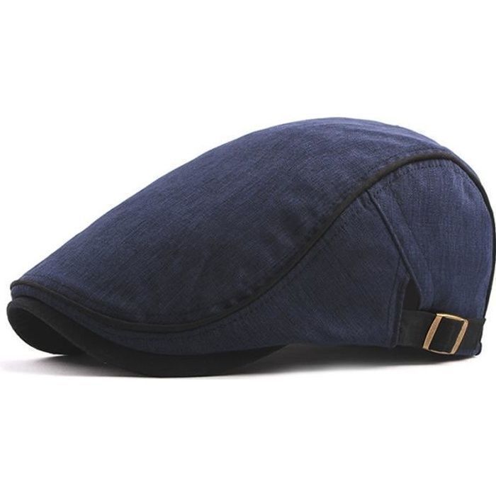 Béret Homme réglable Ivy Newsboy Cabbie Gatsby Golf Béret Newsie Conduite Chapeau Coton Casquette Bleu