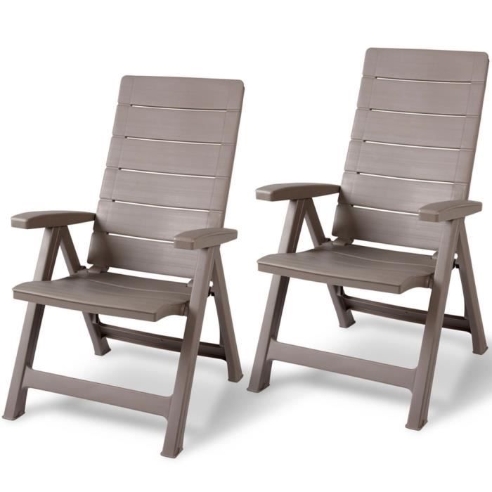 Allibert Chaise inclinable de jardin Brasilia 2 pièces Cappuccino