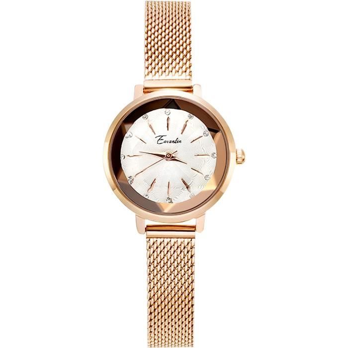 Montre Femme Croton Avec Diamants - Bracelet Acier, Occasion
