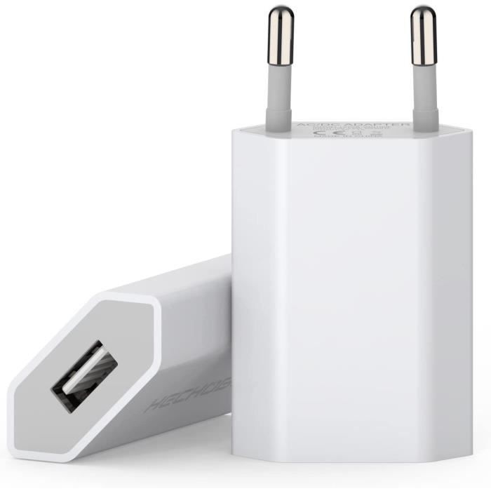 Prise USB Secteur,(2 Pack) Embout Chargeur pour iphone,Samsung Xiaomi Sony  LG Smartphones,iWatch,appareils Photo,tablette[108] - Cdiscount Téléphonie