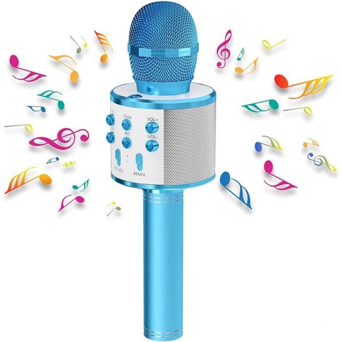 Microphone karaoké - CHANGM - Rose Gold - Bluetooth sans fil - LED dansante - Portable pour