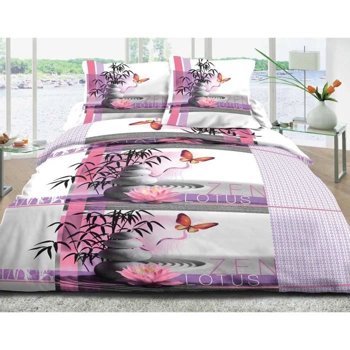 2 taies doreiller 63X63 cm NIGHT COLLECTION ZEN Parure de Couette Zen Coton Multicolore 240 x 220 cm