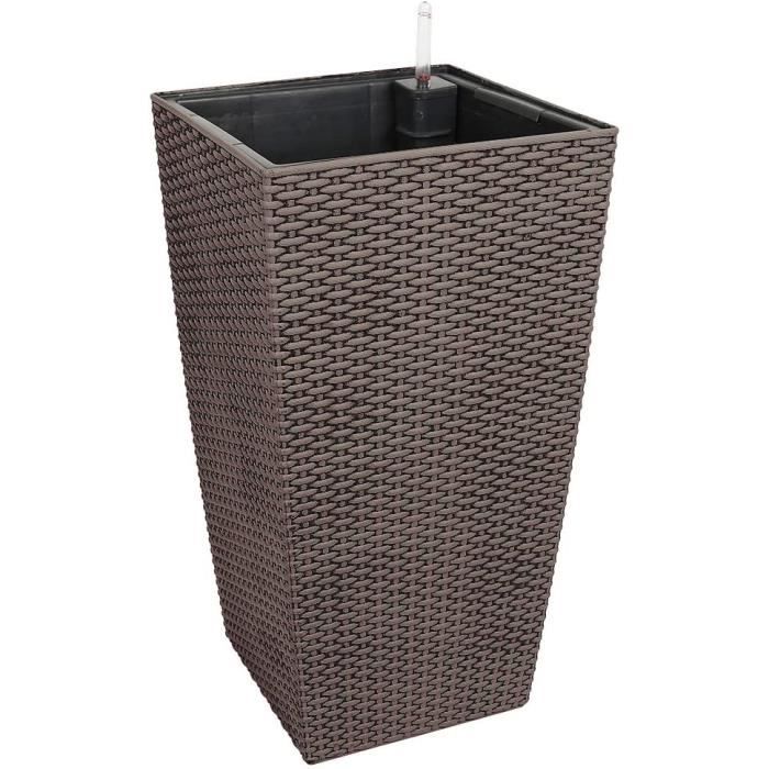 Riviera Pot En Plastique Rond Avec Réserve D'eau 35 Cm Eva