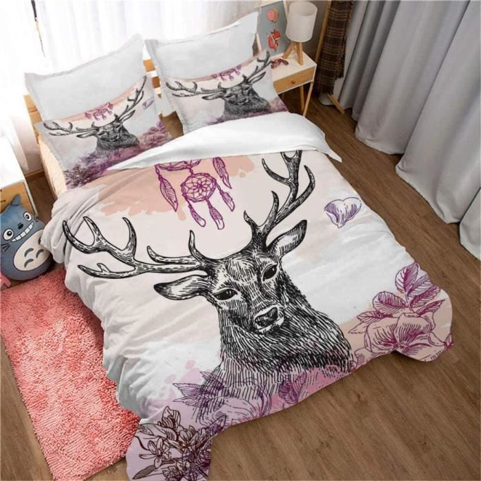 Housse De Couette 220x240 Camion De Pompier Rouge 3D, Parure De Lit Microfibre 2 Personnes Avec