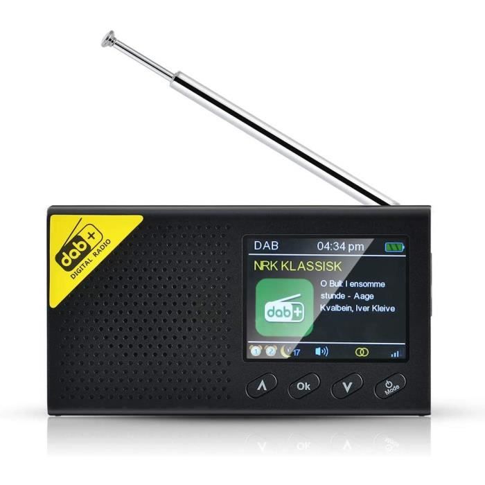 Poste Radio Portable Mini FM Avec Bluetooth, Batterie Rechargeable, USB/MicroSD, Balayage Auto Et Enregistrement – Noir, Idéal Camping Et Voyage