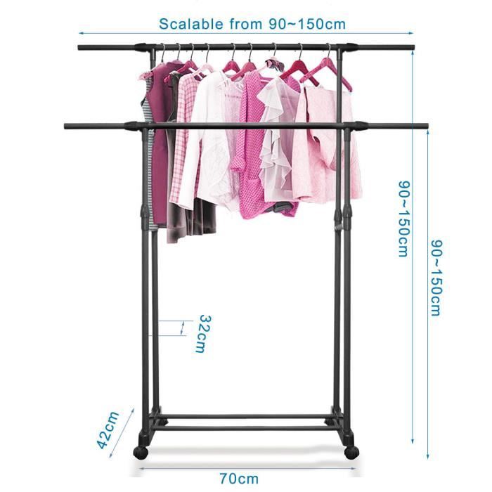 BG Portant v tements Hauteur r glable Support de Rangement