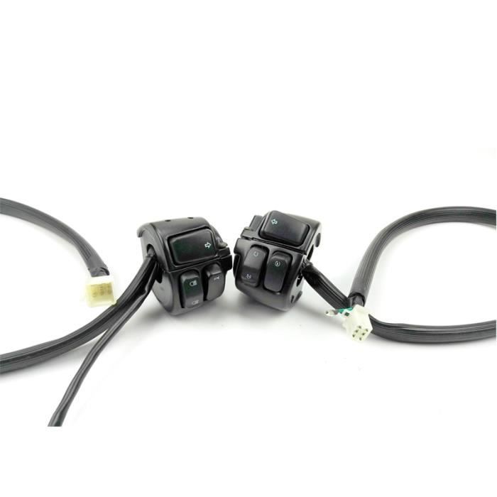 CONGCASE Pièces de Moto 1  25mm Interrupteur de Commande de Guidon et Faisceau de câblage pour Harley