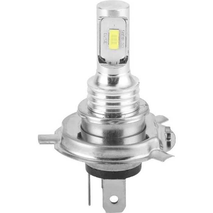 ZJCHAO ampoule H4 Puce d'ampoule LED de phare antibrouillard pour voiture de moto avec prise H4 80W DC 12V-24V (blanc 3000K)