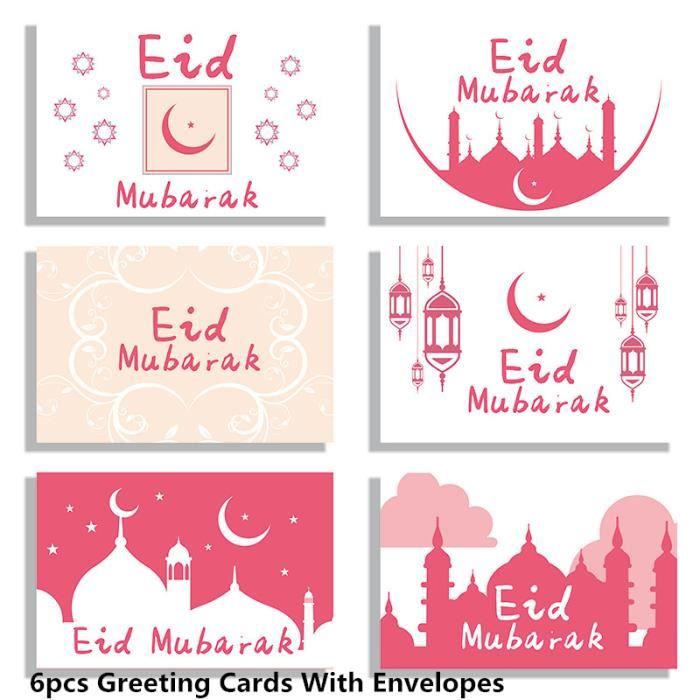 Giftinghouse Lot De 4/12 Cartes De L'Aïd Mubarak Avec Enveloppes