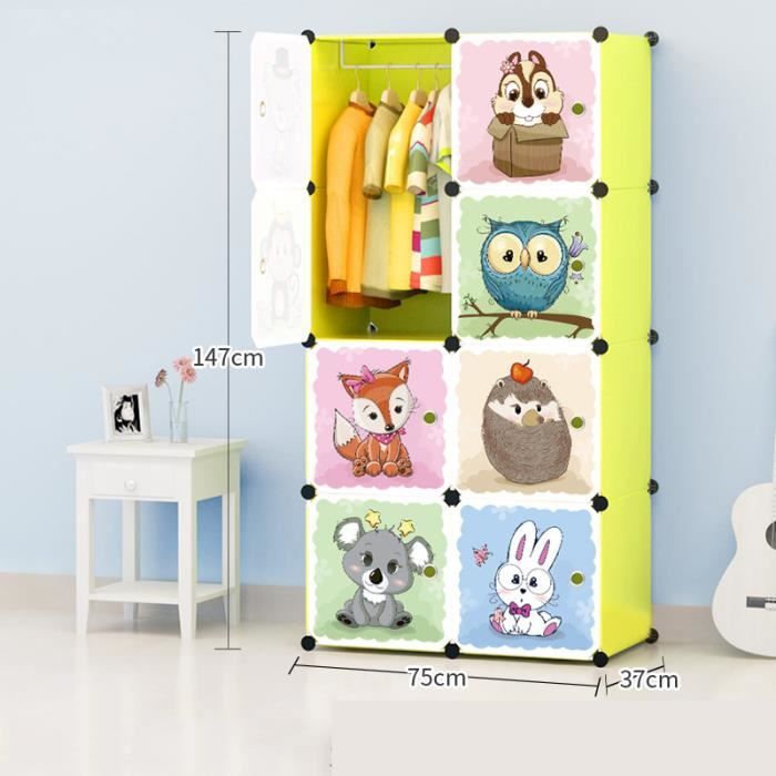 Armoire Pour Enfants Plastique Assembler La Garde Robe Simple De