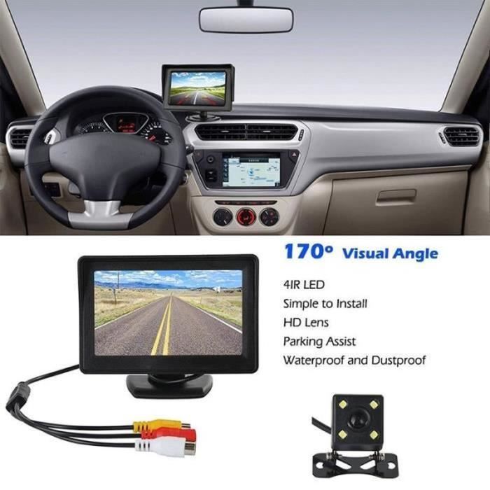 Moniteur Caméra De Recul 4,3 Pouces - Écran LCD étanche - Entrées V1/V2 - Compatible Avec La Plupart Des Systèmes