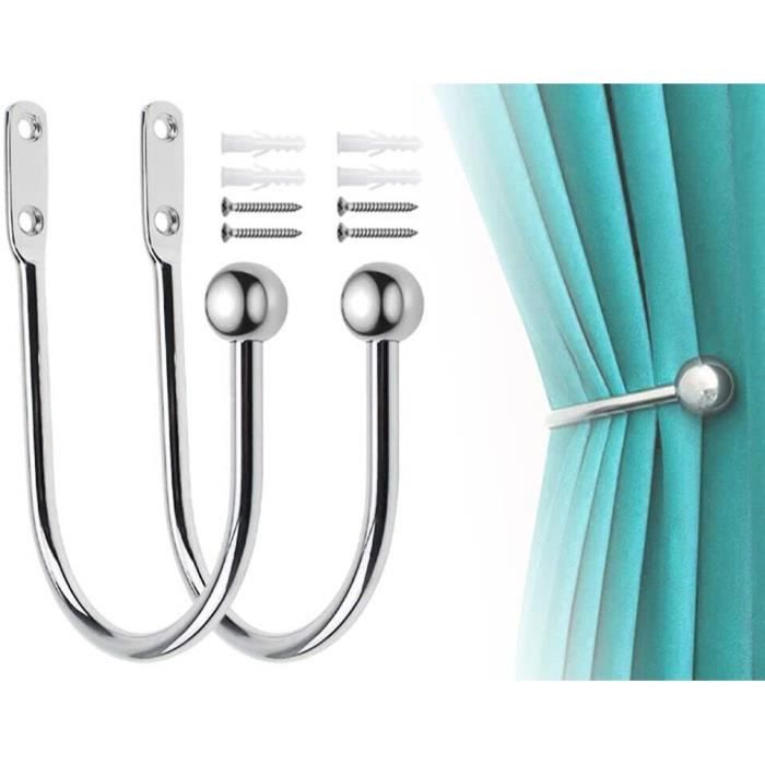 2 Crochets De Rideau Antfly - En Alliage Aluminium, Pour Retenue De Draperie, Décoration Murale