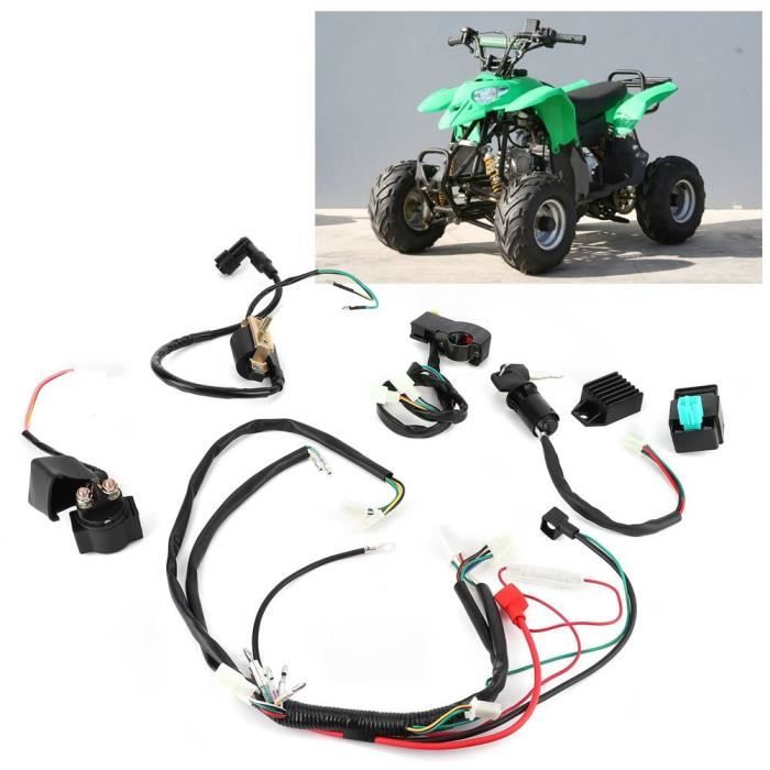 Fil d'allumage Kit de Faisceau de Câbles du Moteur à Démarrage Électrique pour 50cc 110cc 125cc Moto Cross PIT Quad ATV