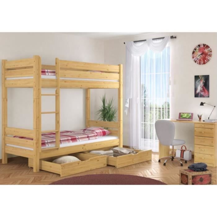 Lit Superposé Adulte Solide 60 16 09s2 Lit Superpose Pour Adultes En Pin Massif Naturel Tres