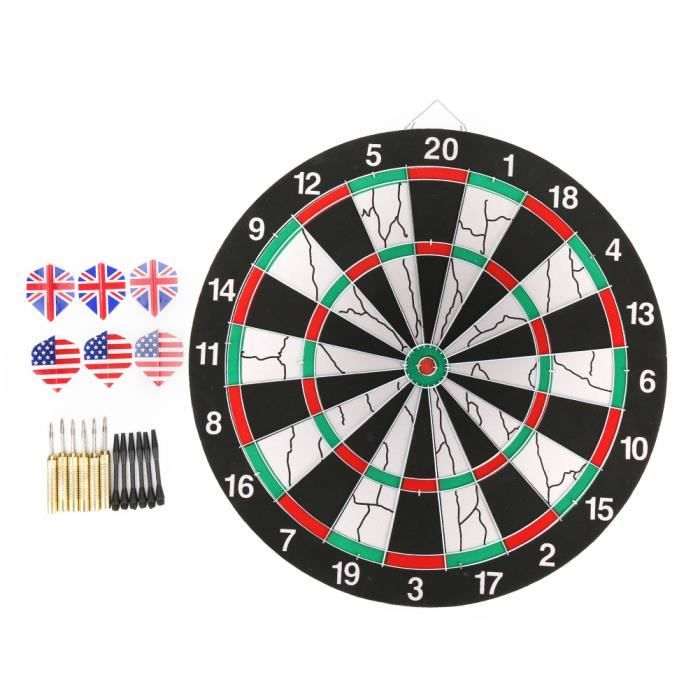 Flechettes Pour Cible Electronique Cible De Fléchettes Double Face 43cm - Avec 9 Fléchettes - Jeu Adulte Et Adolescent - Pour Maison, Bureau, Extérieur Cible Fléchettes Papier Compressé