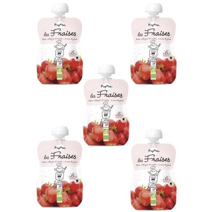 Popote Gourde Fraise 100g Lot de 5 Gourdes Achat / Vente plats