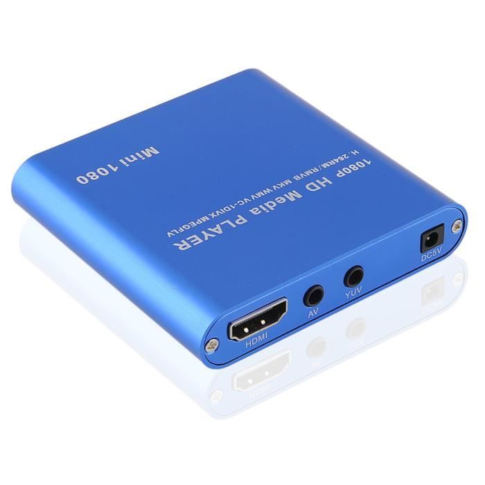 Lecteur Multimédia Numérique Full HD 1080p, Boîtier De Lecteur Multimédia Mini HDMI Avec Télécommande, Prise En Charge Du Lecteur Multimédia De Signalisation Numérique USB MMC (Prise UE