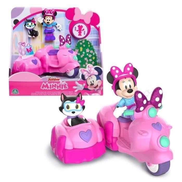 minnie - véhicule scooter avec side-car et figurine 7,5 cm - jouet pour enfants dès 3 ans