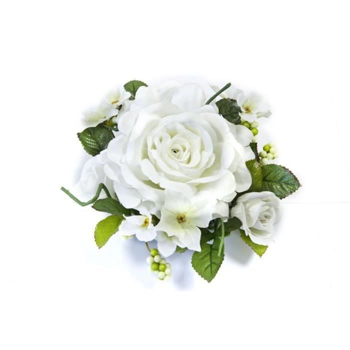 Centre de table fleurs blanches 18cm - Cdiscount Maison