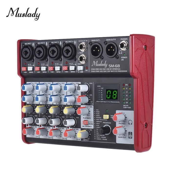 console carte son Sm 68 Mixer Console De Mixage De Carte Son 6 Canaux Integre 16 Effets Avec Interface Audio Usb Prend En Charge La Banque De Puissanc Table De Mixage Avis Et Prix Pas Cher Cdiscount console carte son